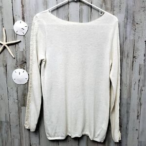 Zara Lace Sweater Ivory Size Small